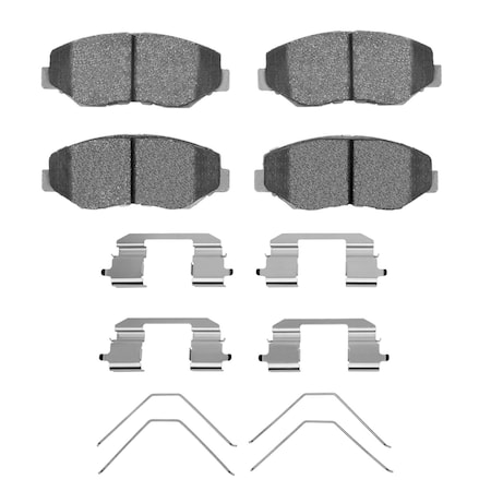 Dynamic Friction Co 5000 Advanced Brake Pads - Ceramic and Hardware Kit, Long Pad Wear, , 1552-0914-01